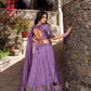 Lorenvalley Lavender Vichitra Shimmer Sequins and Thread Embroidery Work Lehenga Choli | Swadesiicart