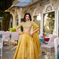 Lorenvalley Mustard Goldie Plain Lehenga with Sequins Thread Embroidery Work Choli | Swadesiicart