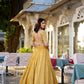 Lorenvalley Mustard Goldie Plain Lehenga with Sequins Thread Embroidery Work Choli | Swadesiicart