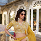 Lorenvalley Mustard Goldie Plain Lehenga with Sequins Thread Embroidery Work Choli | Swadesiicart