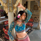 Lorenvalley Peach Moonga Silk Sequins and Thread Embroidery Work Lehenga Choli | Swadesiicart