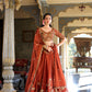 Lorenvalley Orange Rangoli Silk Lehenga choli | Swadesiicart
