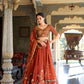 Lorenvalley Orange Rangoli Silk Lehenga choli | Swadesiicart