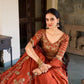 Lorenvalley Orange Rangoli Silk Lehenga choli | Swadesiicart