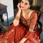 Lorenvalley Orange Rangoli Silk Lehenga choli | Swadesiicart