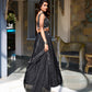 Lorenvalley Black Star Satin Plain Lehenga with Pearl Coding And Sequins Embroidery Work Choli and Dupatta | Swadesiicart
