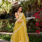 Lorenvalley Yellow Gold Crush Fabric Sequins and Thread Embroidery Work Lehenga Choli | Swadesiicart