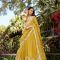 Lorenvalley Yellow Gold Crush Fabric Sequins and Thread Embroidery Work Lehenga Choli | Swadesiicart