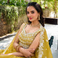 Lorenvalley Yellow Gold Crush Fabric Sequins and Thread Embroidery Work Lehenga Choli | Swadesiicart