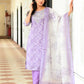 Vaasva Women Lavender Tissue Linen Embroidered Solid Kurta Set With Solid Pants & Printed Dupatta | Swadesiicart