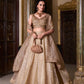 Lorenvalley Chiku Gold Crush Plain Lehenga Choli Embroidery Work with Dupatta | Swadesiicart