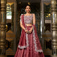 Lorenvalley Rust Gold Crush Fabric Plain Lehenga with Sequins and Thread Embroidery with Jarkan Diamond Work Choli and Dupatta | Swadesiicart