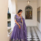 Lorenvalley Lavender Gold Crush Fabric with Sequins and Thread Embroidery Work Lehenga Choli | Swadesiicart