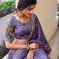 Lorenvalley Lavender Gold Crush Fabric with Sequins and Thread Embroidery Work Lehenga Choli | Swadesiicart