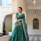 Lorenvalley Teal Gold Crush Fabric with Sequins and Thread Embroidery Work Lehenga Choli | Swadesiicart