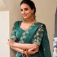Lorenvalley Teal Gold Crush Fabric with Sequins and Thread Embroidery Work Lehenga Choli | Swadesiicart