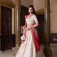 Lorenvalley Fashion Offwhite Vichitra Silk Sequins and Thread Embroidery Work Lehenga Choli with Dupatta | Swadesiicart