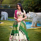 Lorenvalley Offwhite Khadi Cotton Sequins And Thread Embroidery Work Lehenga Choli with Dupatta | Swadesiicart
