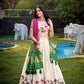 Lorenvalley Offwhite Khadi Cotton Sequins And Thread Embroidery Work Lehenga Choli with Dupatta | Swadesiicart