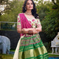 Lorenvalley Offwhite Khadi Cotton Sequins And Thread Embroidery Work Lehenga Choli with Dupatta | Swadesiicart