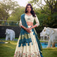 Lorenvalley Offwhite Khadi Cotton Sequins And Thread Embroidery Work Lehenga Choli with Dupatta | Swadesiicart