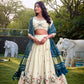 Lorenvalley Offwhite Khadi Cotton Sequins And Thread Embroidery Work Lehenga Choli with Dupatta | Swadesiicart