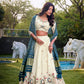 Lorenvalley Offwhite Khadi Cotton Sequins And Thread Embroidery Work Lehenga Choli with Dupatta | Swadesiicart