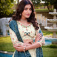 Lorenvalley Offwhite Khadi Cotton Sequins And Thread Embroidery Work Lehenga Choli with Dupatta | Swadesiicart