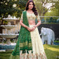 Lorenvalley Offwhite Khadi Cotton Sequins And Thread Embroidery Work Lehenga Choli with Dupatta | Swadesiicart
