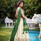 Lorenvalley Offwhite Khadi Cotton Sequins And Thread Embroidery Work Lehenga Choli with Dupatta | Swadesiicart