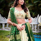 Lorenvalley Offwhite Khadi Cotton Sequins And Thread Embroidery Work Lehenga Choli with Dupatta | Swadesiicart