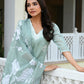 Vaasva Women Green Kota Doria Embroidered Solid Kurta Set With Solid Pants & Printed Dupatta | Swadesiicart