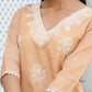 Vaasva Women Mustard Kota Doria Embroidered Solid Kurta Set With Solid Pants & Printed Dupatta | Swadesiicart