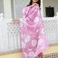 Vaasva Women Pink Kota Doria Embroidered Solid Kurta Set With Solid Pants & Printed Dupatta | Swadesiicart
