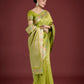 Monjolika Fashion Lime Green Colour Banarasi Silk Zari Weaving Classic Saree | Swadesiicart