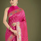 Monjolika Fashion Rani Pink Colour Banarasi Silk Zari Weaving Classic Saree | Swadesiicart