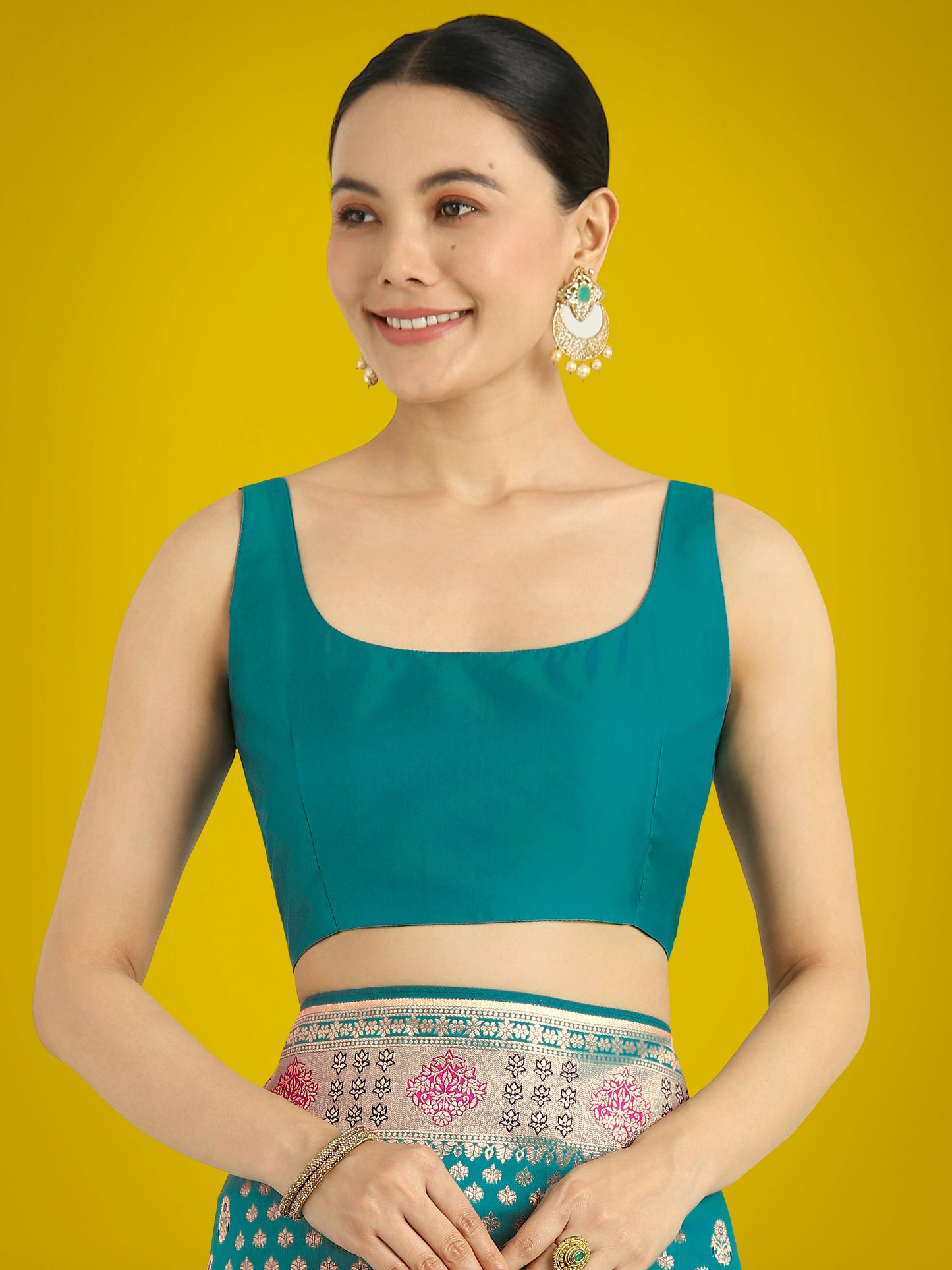 Monjolika Fashion Cyan blue Colour Banarasi Silk Zari Weaving Classic Saree | Swadesiicart