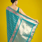 Monjolika Fashion Cyan blue Colour Banarasi Silk Zari Weaving Classic Saree | Swadesiicart