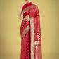 Monjolika Fashion Red Colour Banarasi Silk Zari Weaving Classic Saree | Swadesiicart