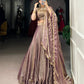 Lorenvalley Lavender Fendi Silk Sequins and Thread Embroidery Work Belt Lehenga Choli with Dupatta | Swadesiicart