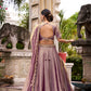Lorenvalley Fashion Lavender Fendi Silk Sequins and Thread Embroidery Work Belt Lehenga Choli with Dupatta - Swadesiicart