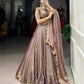 Lorenvalley Lavender Fendi Silk Sequins and Thread Embroidery Work Belt Lehenga Choli with Dupatta | Swadesiicart