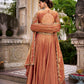Lorenvalley Fashion Rosegold Fendi Silk Sequins and Thread Embroidery Work Belt Lehenga Choli with Dupatta - Swadesiicart