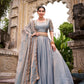 Lorenvalley Fashion Skyblue Fendi Silk Sequins and Thread Embroidery Work Belt Lehenga Choli with Dupatta - Swadesiicart