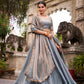 Lorenvalley Fashion Skyblue Fendi Silk Sequins and Thread Embroidery Work Belt Lehenga Choli with Dupatta - Swadesiicart