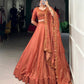 Lorenvalley Orange Pure Tussar Sequins and Thread Embroidery Work Belt Lehenga Choli with Dupatta | Swadesiicart