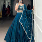Lorenvalley Fashion Rama Fendi Silk Sequins and Thread Embroidery Work Belt Lehenga Choli with Dupatta | Swadesiicart
