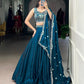 Lorenvalley Fashion Rama Fendi Silk Sequins and Thread Embroidery Work Belt Lehenga Choli with Dupatta | Swadesiicart