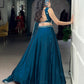 Lorenvalley Fashion Rama Fendi Silk Sequins and Thread Embroidery Work Belt Lehenga Choli with Dupatta | Swadesiicart