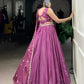 Lorenvalley Pink Silk Crepe Sequins and Thread Embroidery Work Belt Lehenga Choli with Dupatta | Swadesiicart